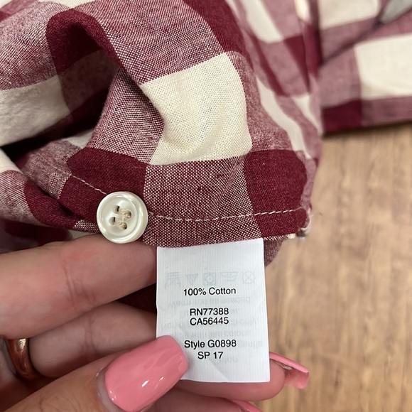 NWT J.Crew Perfect Fit Women’s Red Plaid Button Down Size S - Picture 7 of 7